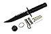 Rogue River Tactical Hunting Knife Serrated Blade 8.5 Inch Survival Knife Heavy Duty Black with Kit & Sheath Camping Fishing Matches Fish hooks Needles Compass