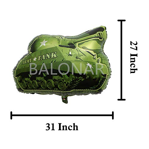 BALONAR 7PCS Train Ambulance Police Car School Bus Fire Truck Tank Foil Balloons Vehicles Balloons for Child Birthday Party Supplies Cute Baby Shower Decorations