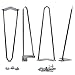 16 Inch Hairpin Legs 3/8 Inch Thick Heave Duty - RAW STEEL - Leg Protectors, Screws - Set of 4 - Metal Legs - Coffee Table Legs – Desk Legs - Furniture Legs - Mid Century Modern by Homeland Hardware