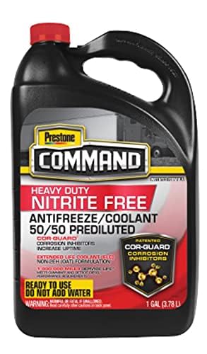Prestone Cor-Guard Command Nitrite-Free Extended Life Antifreeze/Coolant, Prediluted Red, 1 Gallon - 6 Pack for HD/LD Vehicles