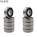 Sackorange 10 PCS R4-2RS(1/4 x 5/8 x 10/51 inch) C3 Premium Sealed Radial Ball Bearing - Deep Groove Bearing - High Speeds - Suitable for Electric Motor Applications