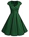 Green Vintage Cocktail Women Summer Formal Wedding Bridesmaid Tea Party 1950s Retro Rockabilly Pinup Swing Dress Green L
