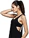 Indrah Women's Performance Fitness Workout Racerback Tank Top Black Medium