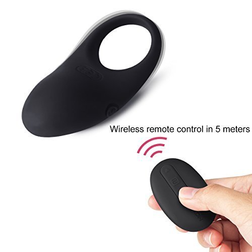 SVAKOM Rechargeable Remote Control Vibrating Cock Ring - Full Silicone Waterproof Penis Ring Vibrator Sex Toy for Couples(Black)