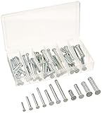 Neiko 50414A Clevis Pin Assortment, 60 Piece Set | Steel Construction | 3/32", 1/8", and 5/32-Inch Hole Sizes