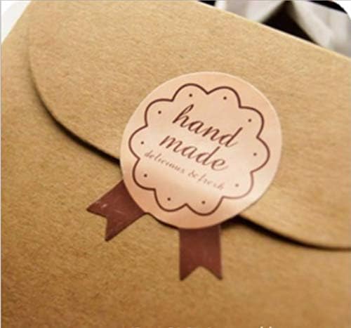 SCHOLMART Handmade Self Adhesive Sticker, Cookies, Candies, Dessert, Christmas, Buddies Holiday (150 Pack) (Handmade Sticker, Badge Shape)