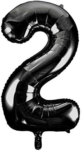 Pannu Design PANNUDESIGN 34" Giant Black Foil Number Balloon (Number 2)