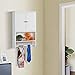 Yaheetech Bathroom Organizer Cupboard Wall Mounted Medicine Cabinet - Double Door Adjustable Shelves Hanging Bar, White