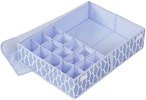 Khandro Canvas Bra Storage Box Dresser Drawer Organizer 2 in 1 for Socks, Underwear, Ties