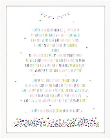 Finny and Zook "I Carry Your Heart with Me, Ee Cummings Poem" Paper Print, 10" H x 8" W
