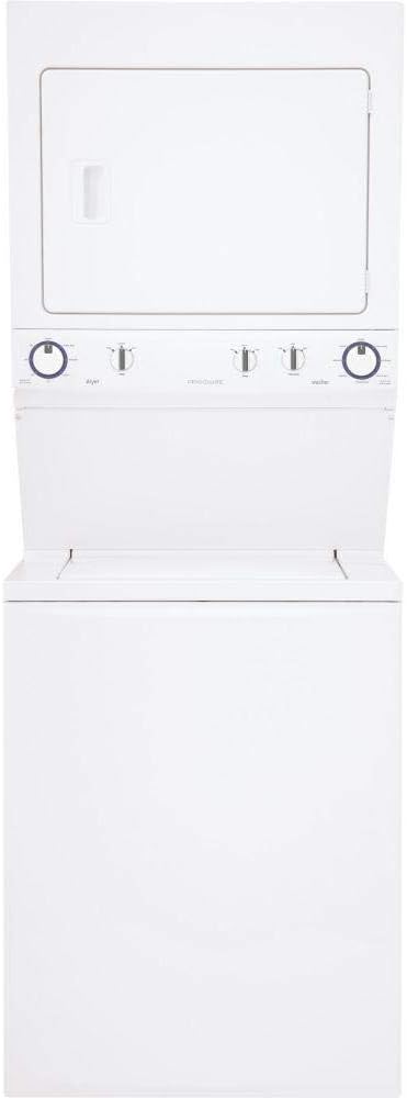 Frigidaire FFLG3911QW 27" Energy Star Certified Gas Washer/Dryer Laundry Center with Super Capacity 8 Multiple Wash Cycles 4 Drying Cycles and Timed Dry Cycles in