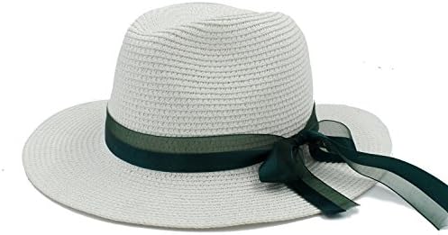 CNBEAU Fashion Straw Sun Hats For Women With Pamelas Sombreros Bodas chapeau Female Queen Summer Beach Hats Elegant Lady Panama Cap (Color : 1, Size : 56-58CM)