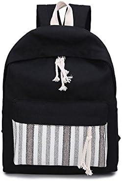 Canvas shoulder bag / handbag / Japanese and Korean version of the tide college high school students schoolbag / junior high school students travel backpack small fresh ( Color : Black )