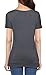 CEU Women's Short Sleeve Casual Tunic Buttons Decor Crew Neck T-Shirt Black Grey XL