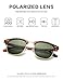 LUENX Men Semi Rimless Polarized Sunglasses Grey Green Lens Tortoise Retro Frame 51MM