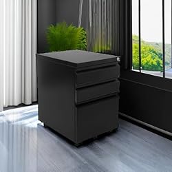 Mount-It! Black 3 Drawer Mobile File