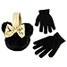 Disney Girls Minnie Mouse Acrylic Knit Winter Headwear with Character Bow and Matching Glove Set