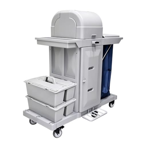 Vttui Carrello per Pulizie in plastica con contenitori di stoccaggio
