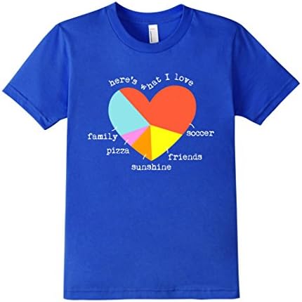 Kids Things I Love SOCCER Graph Shirt Girl's (Slim fit - SIZE UP) 6 Royal Blue