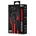 NoiseHush NX80 Earphones Premium Bass Stereo Headphones In-Ear with Tangle Free Cable Inline Microphone Earbuds - Black/Red
