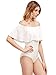 Verdusa Women's Off The Shoulder Short Sleeve Ruffle Bodysuit White L