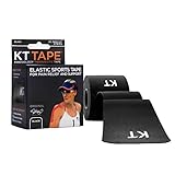 KT TAPE Original Cotton Elastic Kinesiology Theraeputic Tape - 20 Pre-Cut 10" Strips, Black