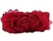 BONAMART Wide Waist Belts For Women Girls Ladies Corset Belt For Dresses Stretch Wide Sweet Flower Elastic Lace Fabric Waistband Cinch Red