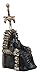 Ebros Legend of The Swords Night King Grim Reaper Seated On Ossuary Skulls Throne Letter Opener Statue with Blade of Ragnarok Sword 8.25
