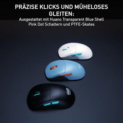 M68 Wireless, Ultraleichte Kabellose Gaming-Maus, 2,4 GHz Funk, Optimiert für esports, Symmetrische Form mit Besonders Niedriger Front, Blau