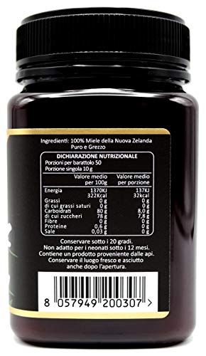 NaturalePiù Manuka-Honig 800+ MGO â 500g Manuka Honey â Qualitätsprodukt hergestellt in Neuseeland â Von akkreditierten Laboratorien getestetes Methylglyoxal – Bild 4