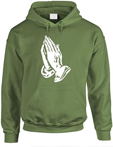 Prayer Hands Jesus Christ Christian god - Mens Hoodie, M, Military Apparel