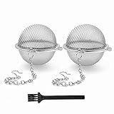 SHUO 2pcs Stainless Steel Tea Strainer Mesh Tea
