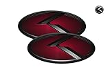3D K Logo Emblem Red & Black Edition Set 3pc Front + Rear + Mini Sticker (Fit: KIA 2010-2016 SOUL)