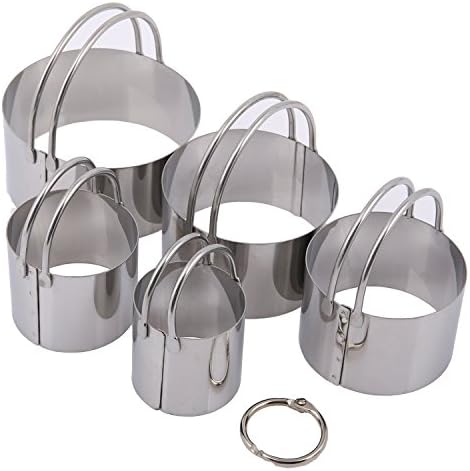 Ebake 5 Pieces Reusable Stainless Steel Biscuit Cutter Set (Round)