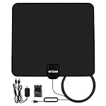 Amplified TV Antenna Indoor, HDTV Digtial HD Antennas, Leaf Antenna - 50 Miles Long Range - 10ft Coax Cable
