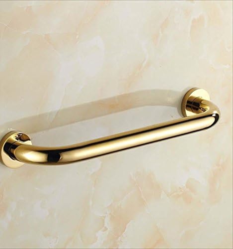 YAOHAOHAO Bath rooms, with all the elderly hand rails of gold of copper bathroom armrest glass shelf towel rack bath rooms hardware shower trailer handlebar (Size: 50cm).