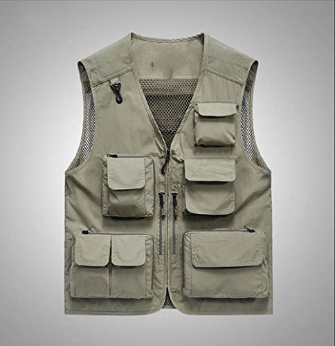 Angel Weste Für Herren,Herren Sommer Outdoor Plus Size Schnelltrocknende Angeljacke Weste Khaki Camping Jagd Angeln… – Bild 3