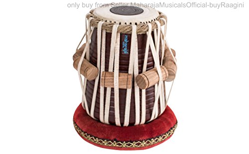 MAHARAJA Basic Tabla Set, Student Tabla Set, Steel Bayan, Dayan with Book, Hammer, Cushions & Cover - Perfect Tablas for Students and Beginners on Budget, Tabla Drums, Indian Hand Drums (PDI-IB)