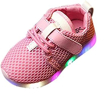 Toddler Baby LED Light Up Shoes Wumen Infant Kids Girls Boys Trainers Running Sneakers For 1-6 Years Old (21(aged 1-1.5 years), Pink)