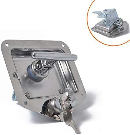 AUTLY Stainless Steel Trailer RV Travel Lock Anti-theft Tool Box T Shape Handle Door lock for Caravan Truck Camp Motorhome Patrol Car