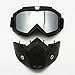 EnzoDate Motorcycle Dirt Bike ATV Goggles Mask Detachable Harley Style Protect Padding Helmet Sunglasses Road Riding UV Motorbike Glasses