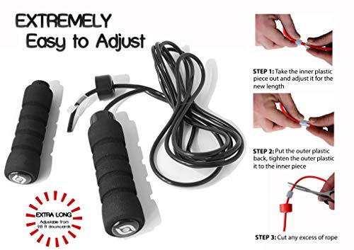 Limm Jump Rope Experience Levels, Cardio, Cross Fitness & More - Easily Adjustable - Best Exercise for Weight-Loss & Health - Start Enjoying The Comfort Today!