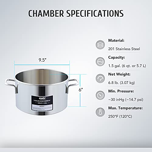 Orion Motor Tech Vacuum Chamber with 3.5cfm Pump, 1.5 Gallon Vacuum
