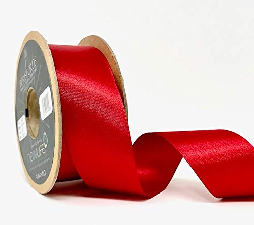 Berisfords 35mm 15 Red NewLife Satin Ribbon 100% Recycled 20m Reel