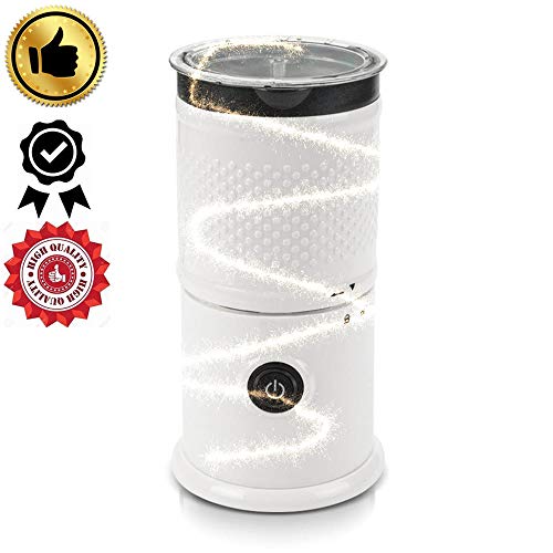 Milk Frother Electric Professional Hot and Cold Dense Foam Coffee One Touch Automatic Milk Steamer Warmer with Whisk Stainless Steel Silent Operation Non-Stick Coating Thick Froth Milk Foamer Machine (Milk Frother 12)