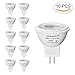 Sunix 10pcs 4.5W MR11 LED Bulbs, 2835 SMD LED, 190-210LM, Dimmable, Warm White, 3000K, 36 Degree Beam Angles, Recessed Spotlight Bulb LD893