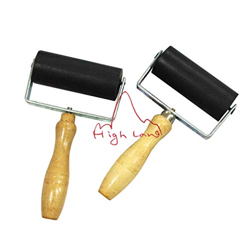 TopfireDirect Woodblock Deluxe Hard Rubber Brayer Roller Heavy Duty Steel Frame Children Art Craft Tool - Thumbnail 4