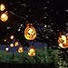 Halloween Pumpkin String Lights Eurus Home 20 ft 30 LED Halloween Lights | Solar Powered Pumpkin Lights with 8 Lighting Modes Jack-O-Lantern Decorative Lights for Indoor Outdoor Halloween Party IP65