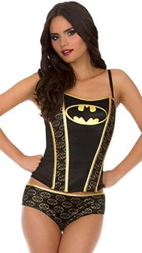 Plus Size Batman Printed Corset Set, Plus Size Batman Cami Set