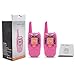 ENGPOW Walkie Talkies Kids 22 Channels Two Way Radio 2 Mile Range Mini Walkie Talkies Flashlight LCD Screen Gifts Kids (Pink, 2PCS)
